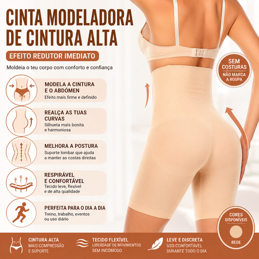 Cinta Modeladora de Cintura Alta – Efeito Redutor